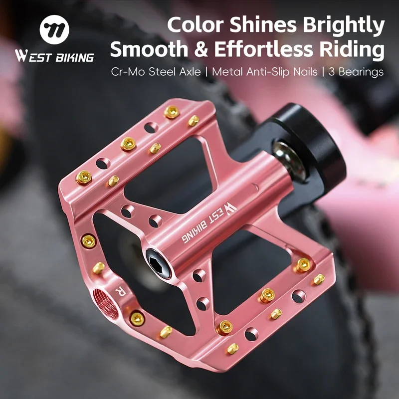 

WEST BIKING Bicycle Pedals 3 Bearing Anti-slip MTB Road Bike Pedals Aluminum Alloy Ultralight Sealed Bearing Cycling Bike Pedals