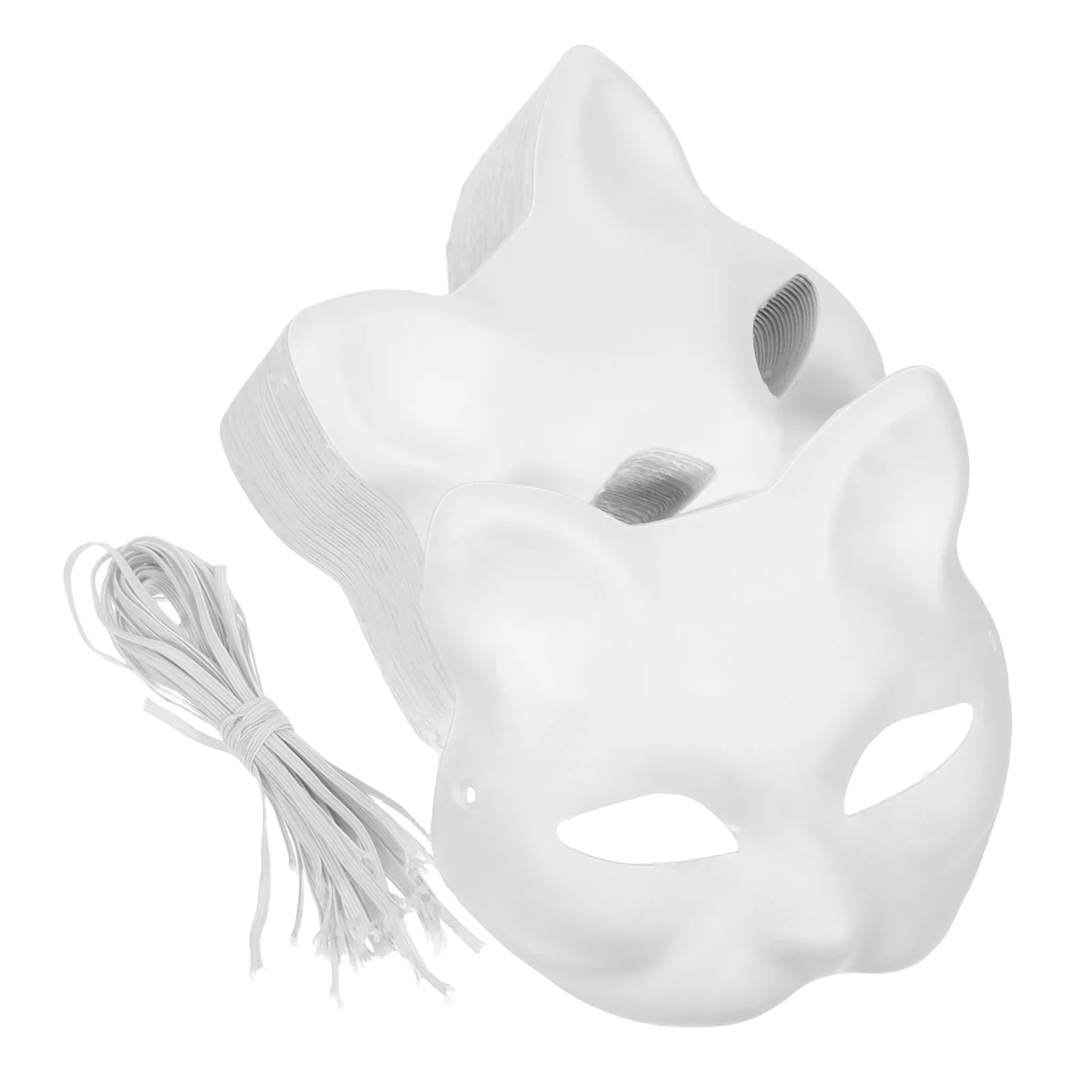 

30pcs Hand Painted Mask Blank Paper Animal Unpainted Cat for Kids DIY White Masques Face Painting Craft Supplies Wedding