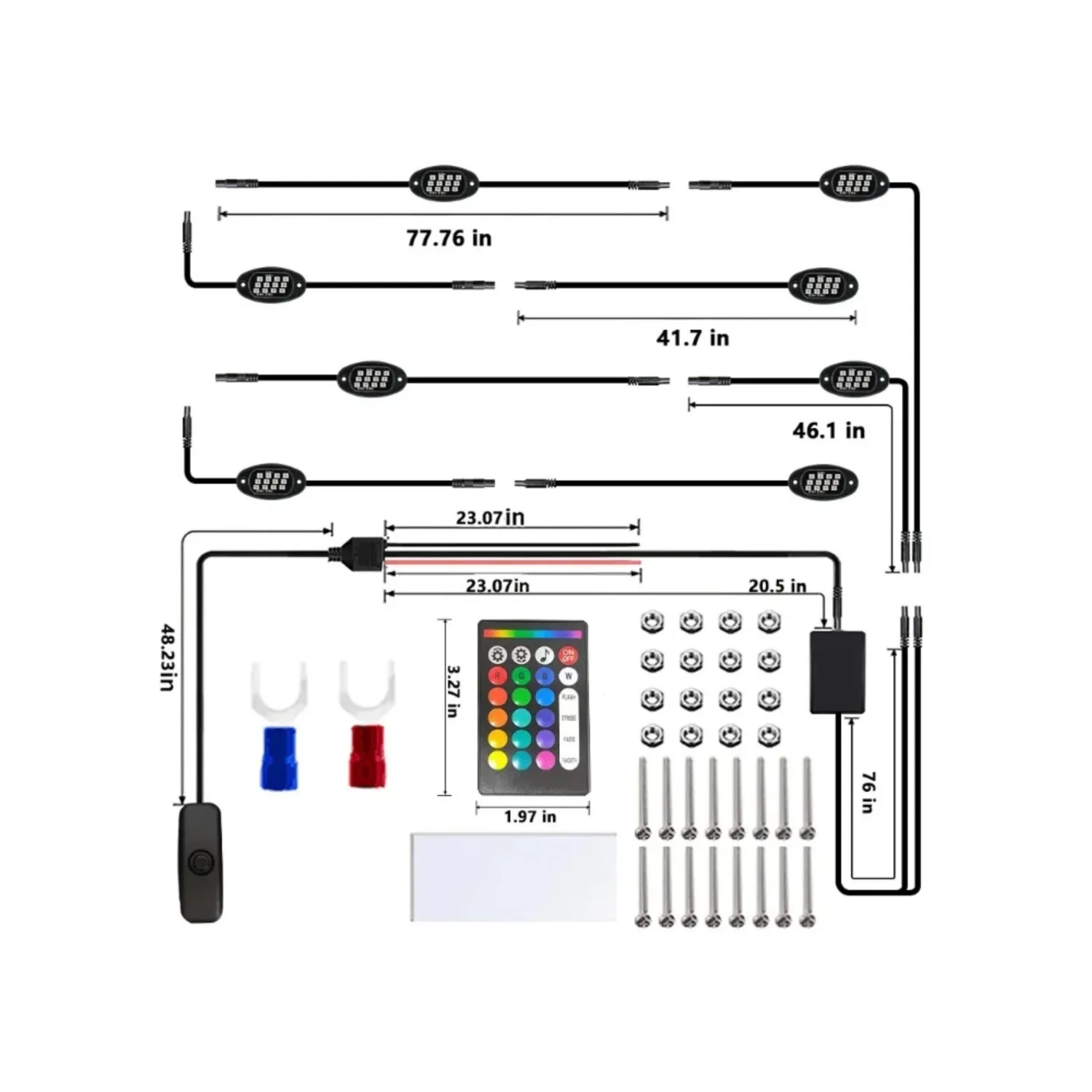 MONDEVIEW RGB Chassis Light DIY Car Ambient Light Intelligent APP Bluetooth Control LED Decorative Light Strip