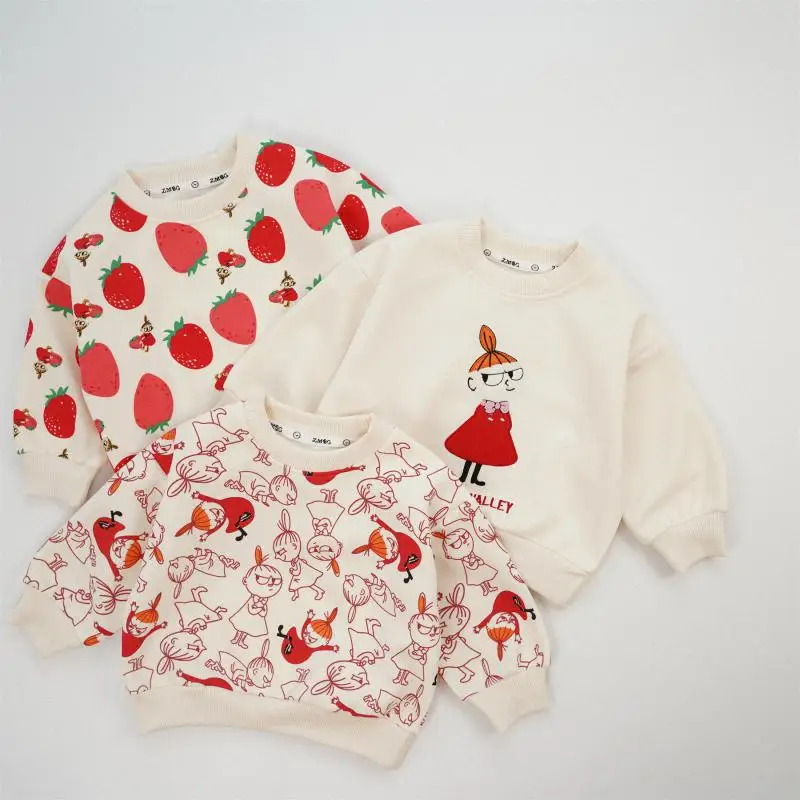 

MiniAinis Autumn New Children Long Sleeve Clothes Girls Cotton Cartoon Print Infant Embroidery Tops Kids Casual Sweatshirt
