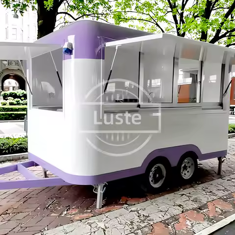 Food Truck Trailer Mobile Cart Caravan Mobile Business off road camper trailers outdoor kitchen Box Coffee Cart