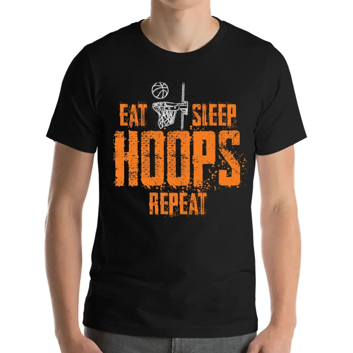 

Funny Basketball T-Shirt Eat Sleep Hoops Repeat Funny Saying Basketball Tshirt