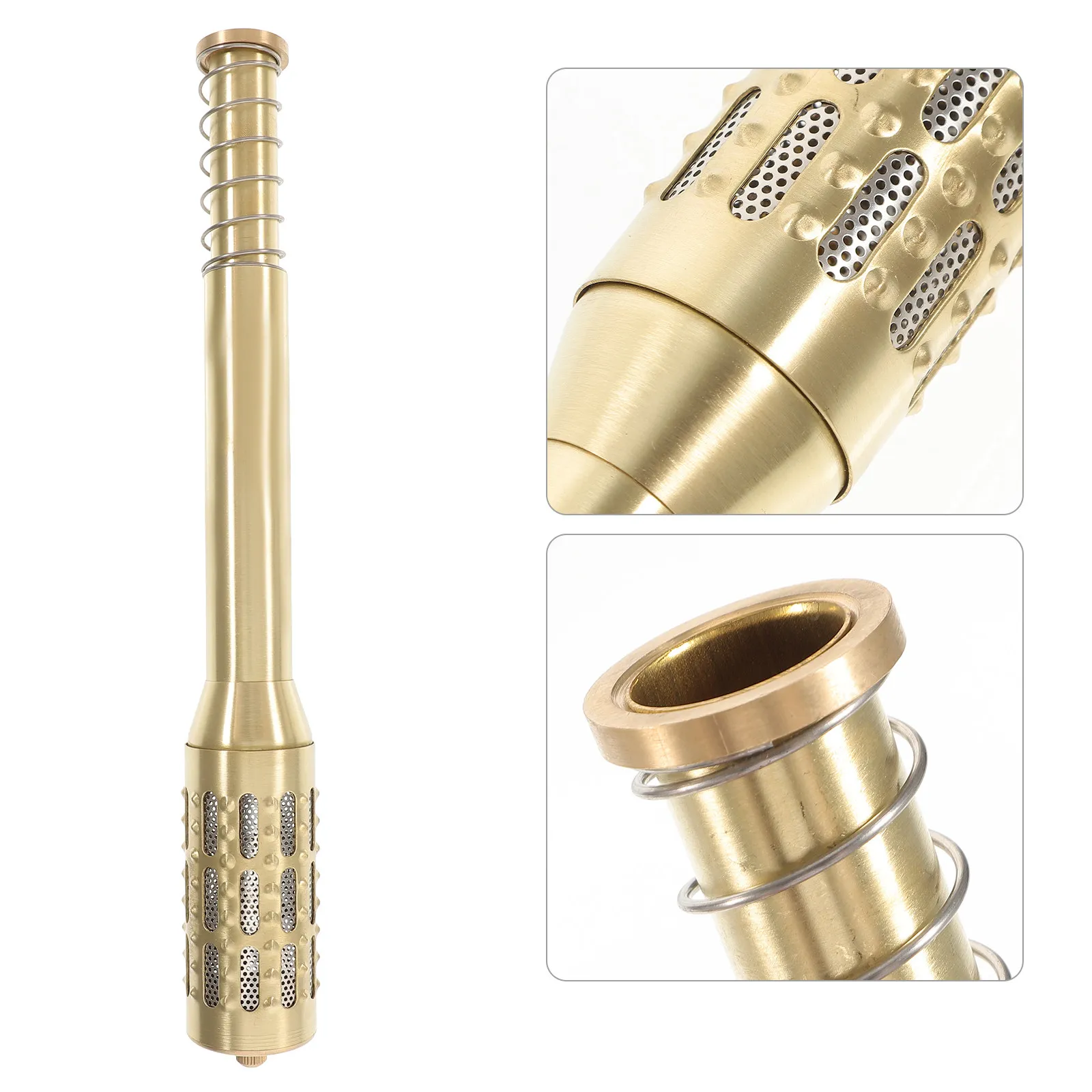 

Copper Moxibustion Bar Detachable Ergonomic Portable Moxa Stick Holder Ash Mesh Filter Moxibustion Care Tool for Body Health