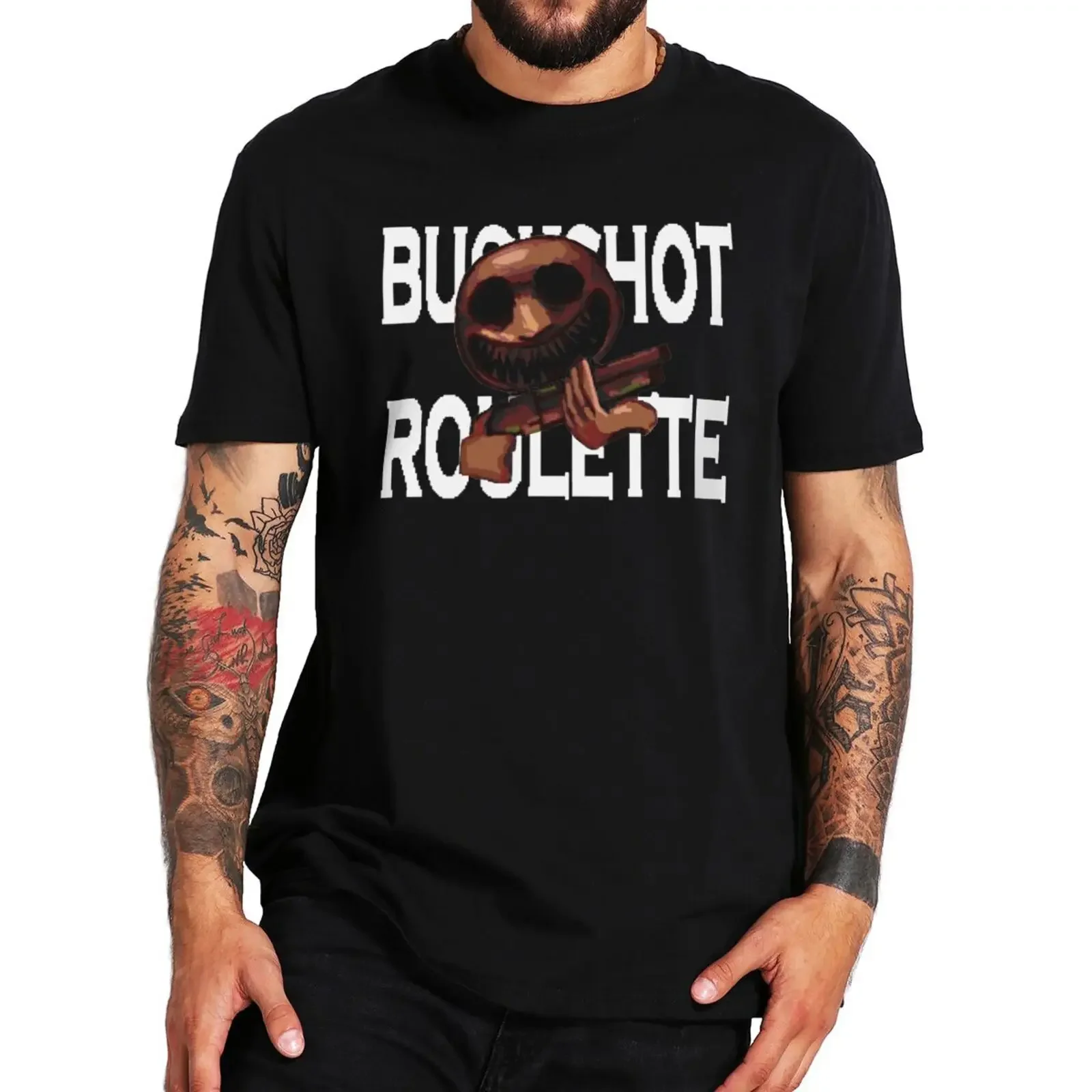 Buckshot Roulette T Shirt Horror Video Game Lovers Geek Retro T-shirt 100% Cotton Unisex Soft Tee Tops EU Size