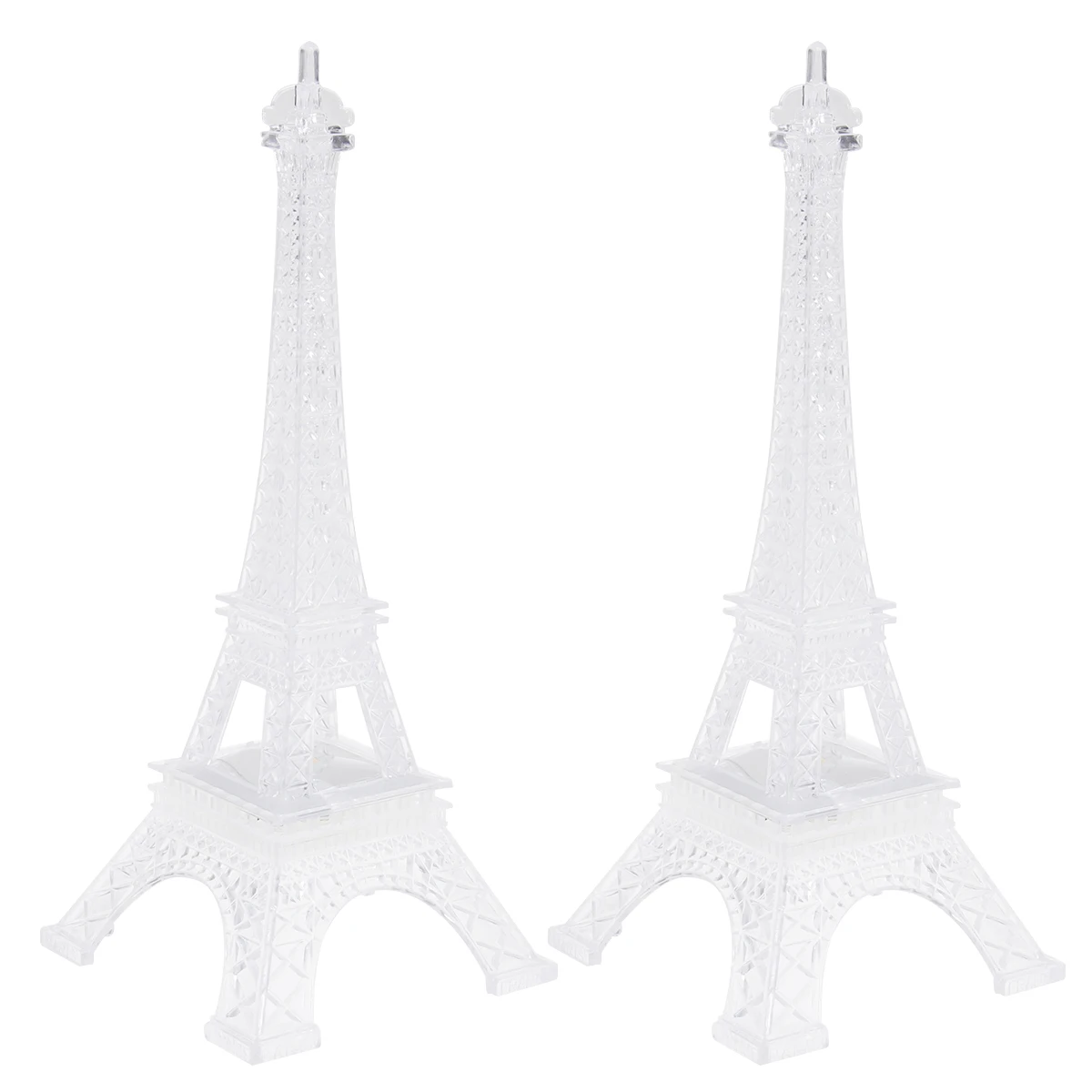 2 Pcs Night Light Tower Eiffel Decor Shape Decoration Miniature Nightlight Torre Desk Decorations
