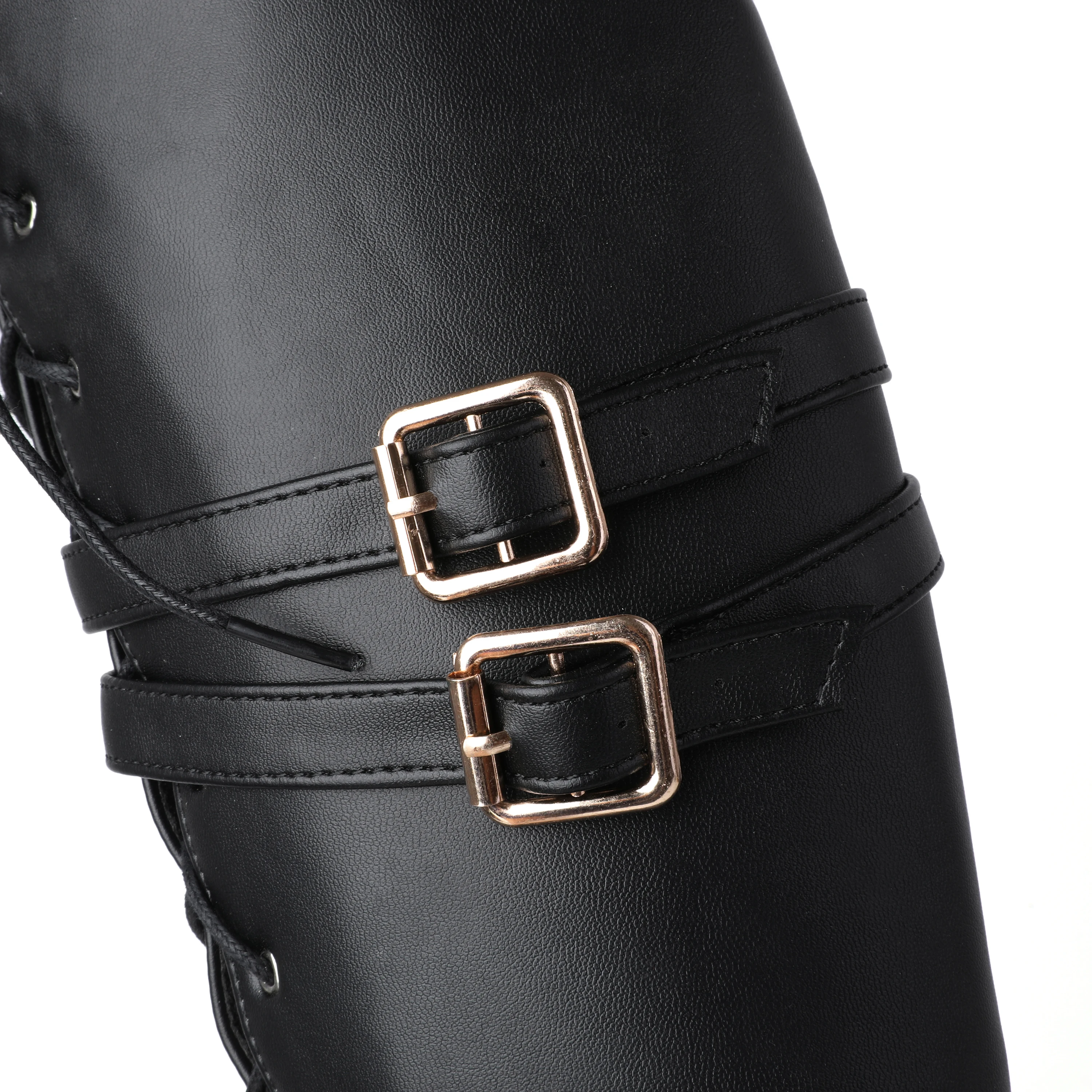 Mittellange Stiefel für Damen, 2026 Frühling und Herbst Neue Schnürstiefel, Damen Spitze Stiletto High Heels, Designer Luxus Übergrößen Größe 47, Direktverkauf vom Hersteller – Detail 9