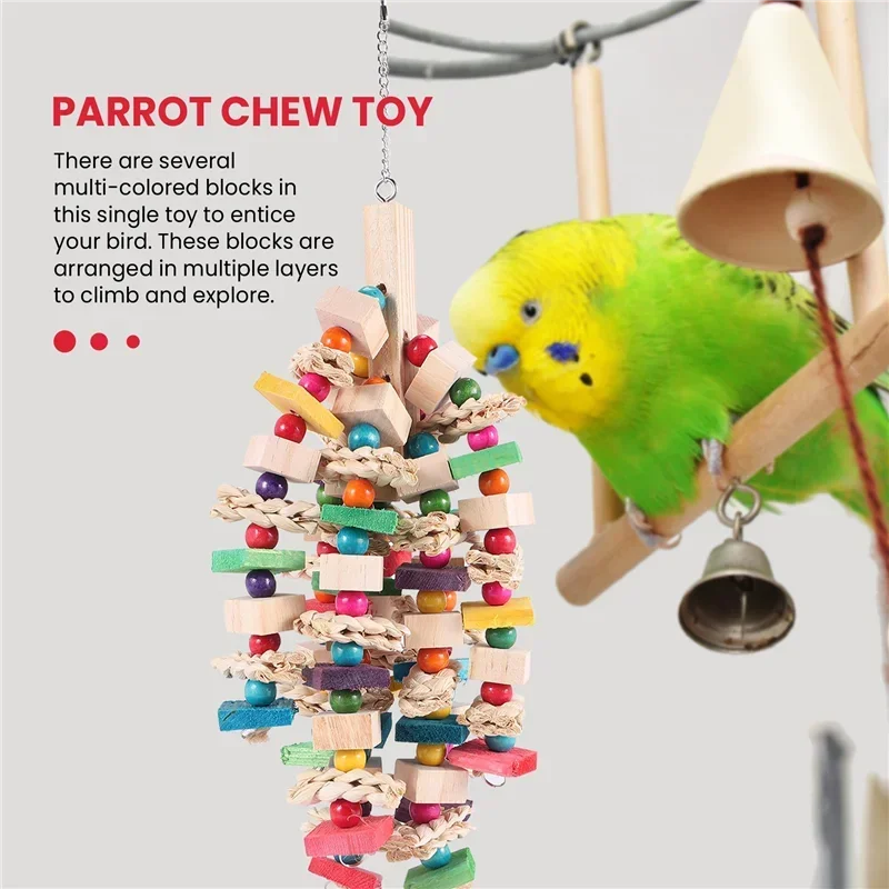 

Cockatoos Parrot Cage Tearing - Bite African Macaws Chewing For Blocks Toy Large Knots Bird Grey