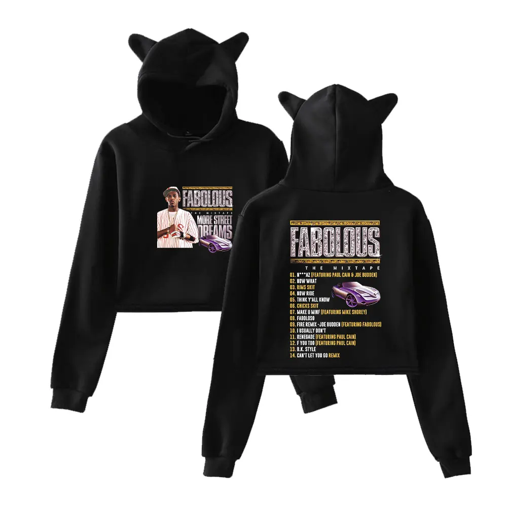 

Fabolous Hoodie Vintage 90s Streetwear Hoodie Merch Hoodies Fashion Sweatshirts for Girls Cat Ear Crop women
