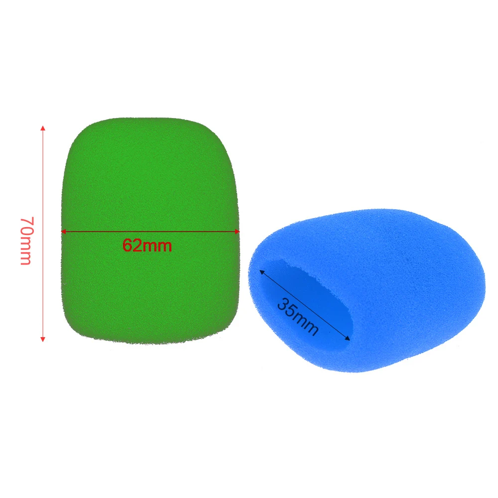 2pcs Colorful Thickened Microphone Windshield Recorder Sponge Ball Mic Accessories Foam Cover Do For Handheld Microphone Cover