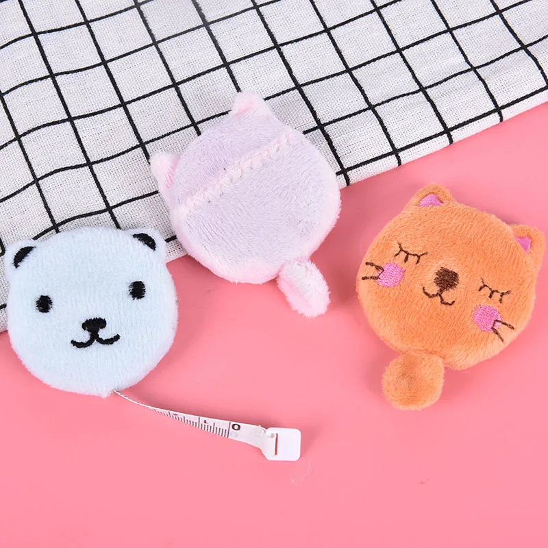 Cloth Making Tapes Cute Cartoon Plush Animals Shape 150cm 60 Inch Sewing Tool Measure Ruler Retractable Tape