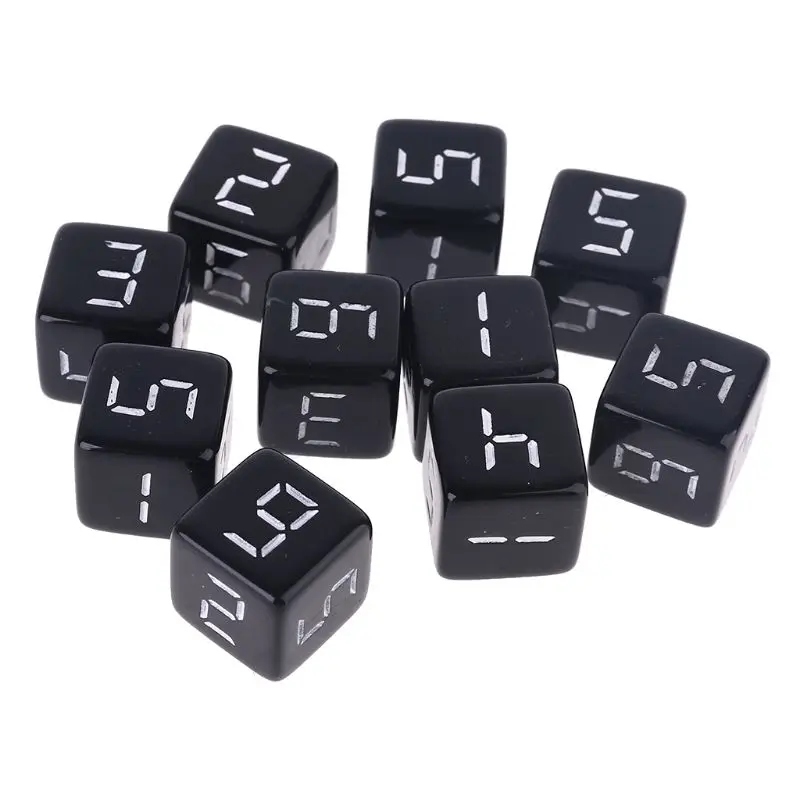 10pcs D6 Six Sided Dices Number Square Dice for Party Night Club Board Game Role Playing Toys 15mm