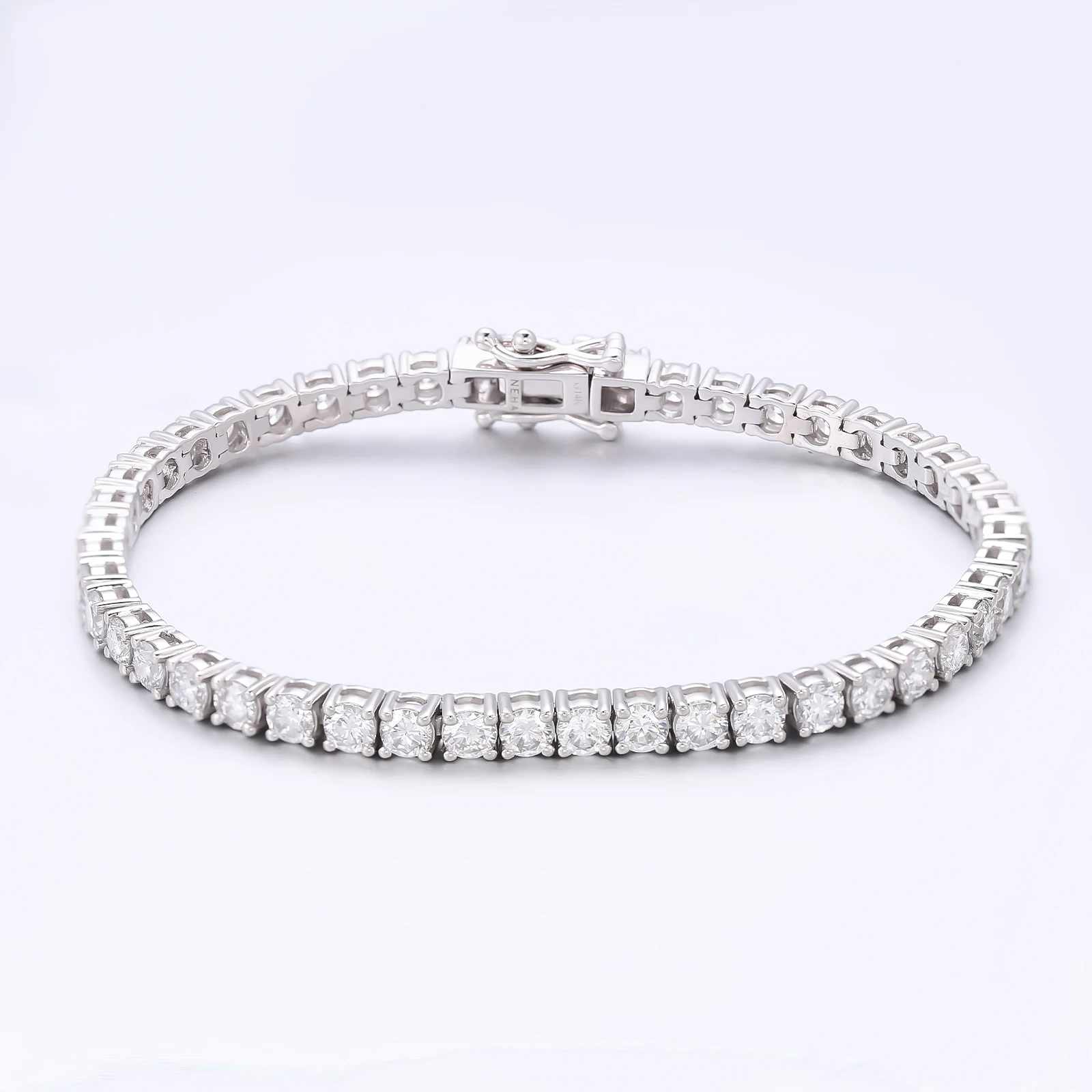 

Provence Everyday Tennis Bracelet 6.25In White Gold Round cut DEF/VS Lab Diamonds Chain hip hop jewelry for Women Men Custom