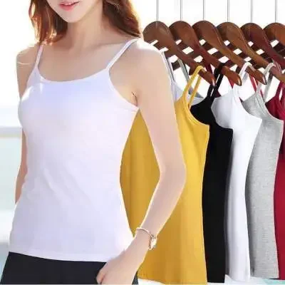 Pure Cotton White Tank Top Women's Summer Inner Wear Trendy Sexy Sleeveless Top Summer Season One-piece Code Send