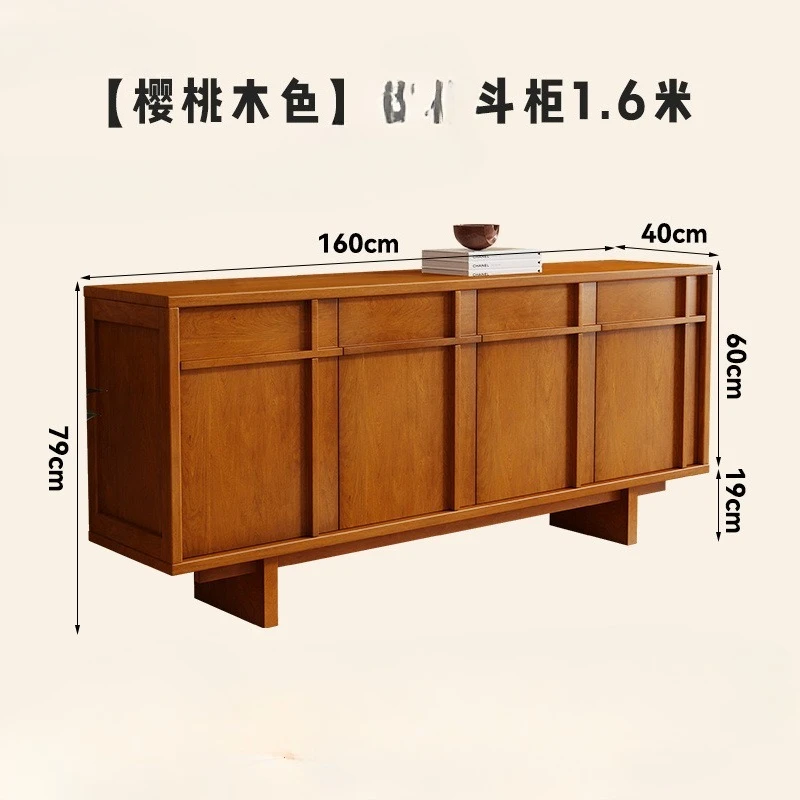 Side cabinet Solid wood locker Medieval cabinet Locker French wall bone line cabinet Living room retro