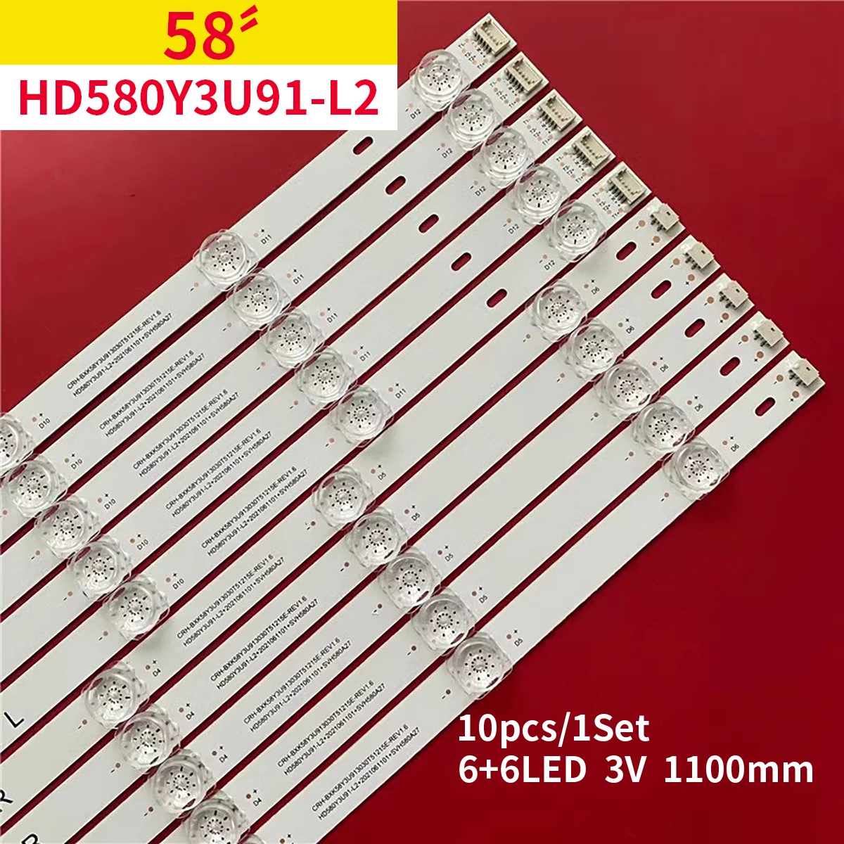 

LED Strip 12LED For Hi sense H58A7GQ 58A7GQTUK HD580Y3U91-L2 CRH-BXK58Y3U913030T51215E-REV1.6