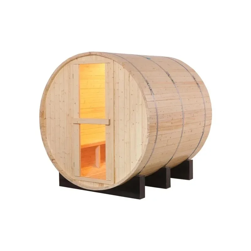 Outdoor Saunas Red Cedar Traditional Sauna Room 2 Person Barrel Sauna Room
