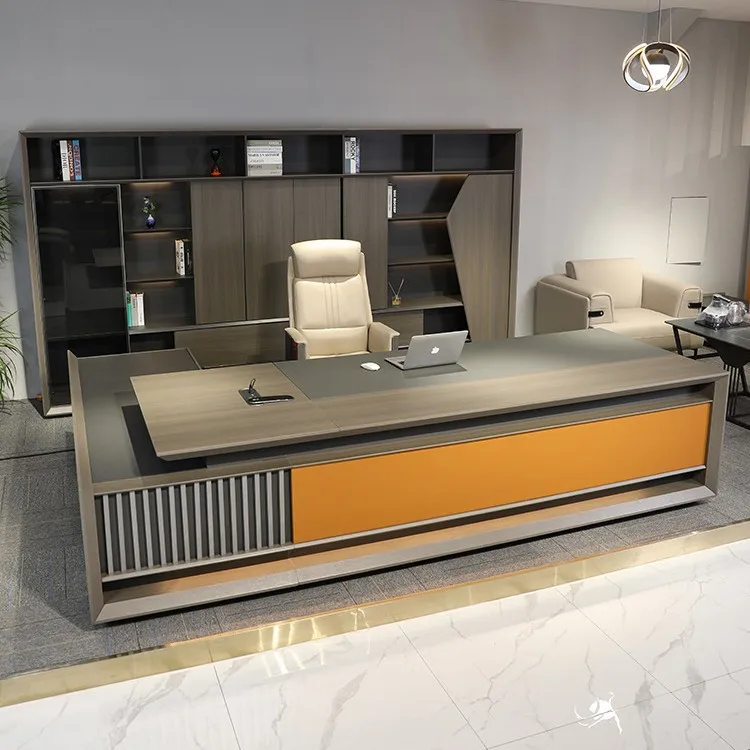 

Легкий роскошный стол начальника, современный простой офис, большой класс, офисная мебель высокого класса.