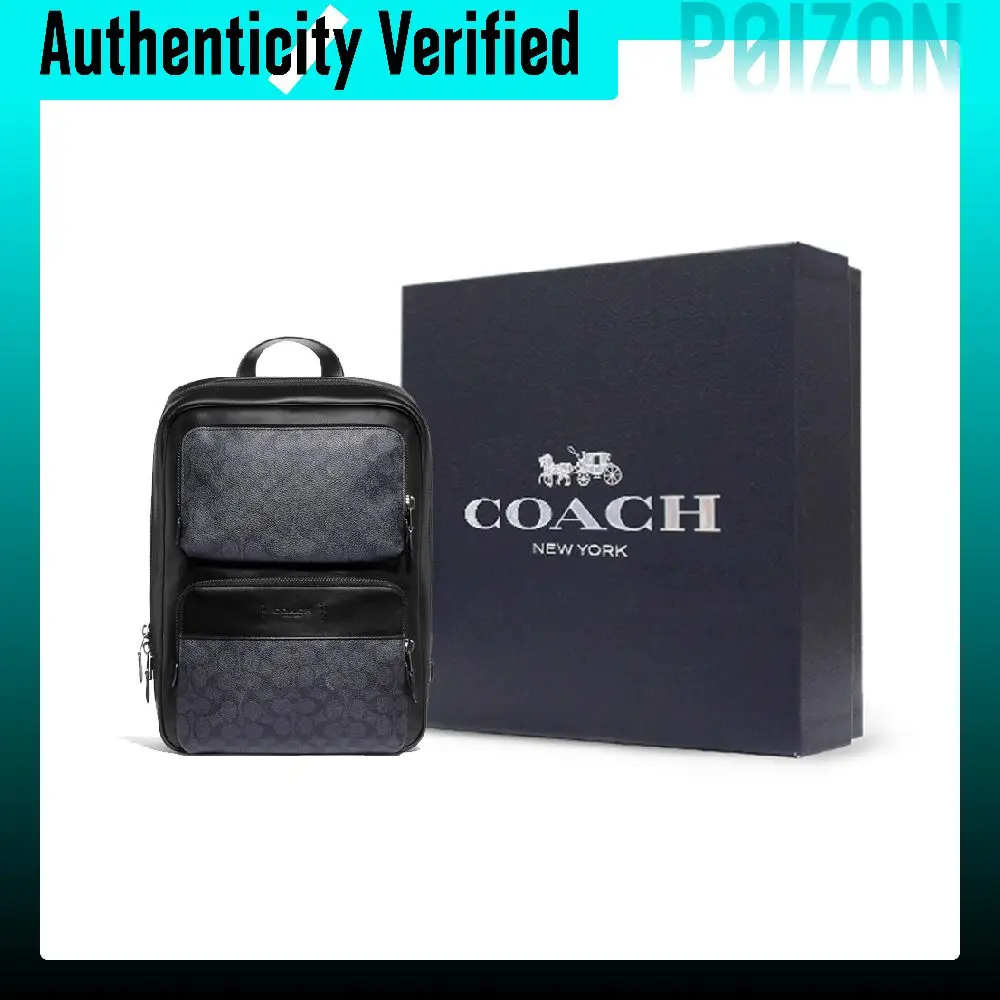 COACH Gotham Artificial Leather Backpack Backpacks Large Men's Black Copper/Black Monogram C5328-JIO1U