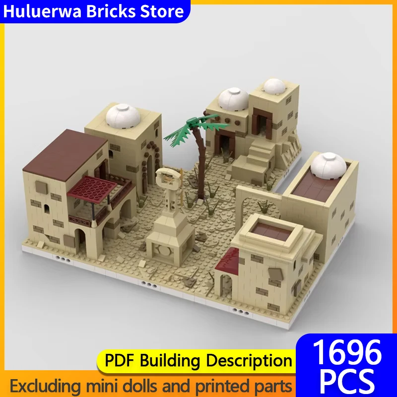 Street View Model MOC Building Bricks Desert Residential Village Modular Technology Gifts Holiday Assemble Children Toys Suit