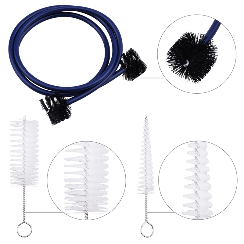 1Set Trumpet Maintenance Kit Bendable Grasp Snake Brush Mouthpiece Brush Cornet Cleaning Kit Musical Instrument Accessories