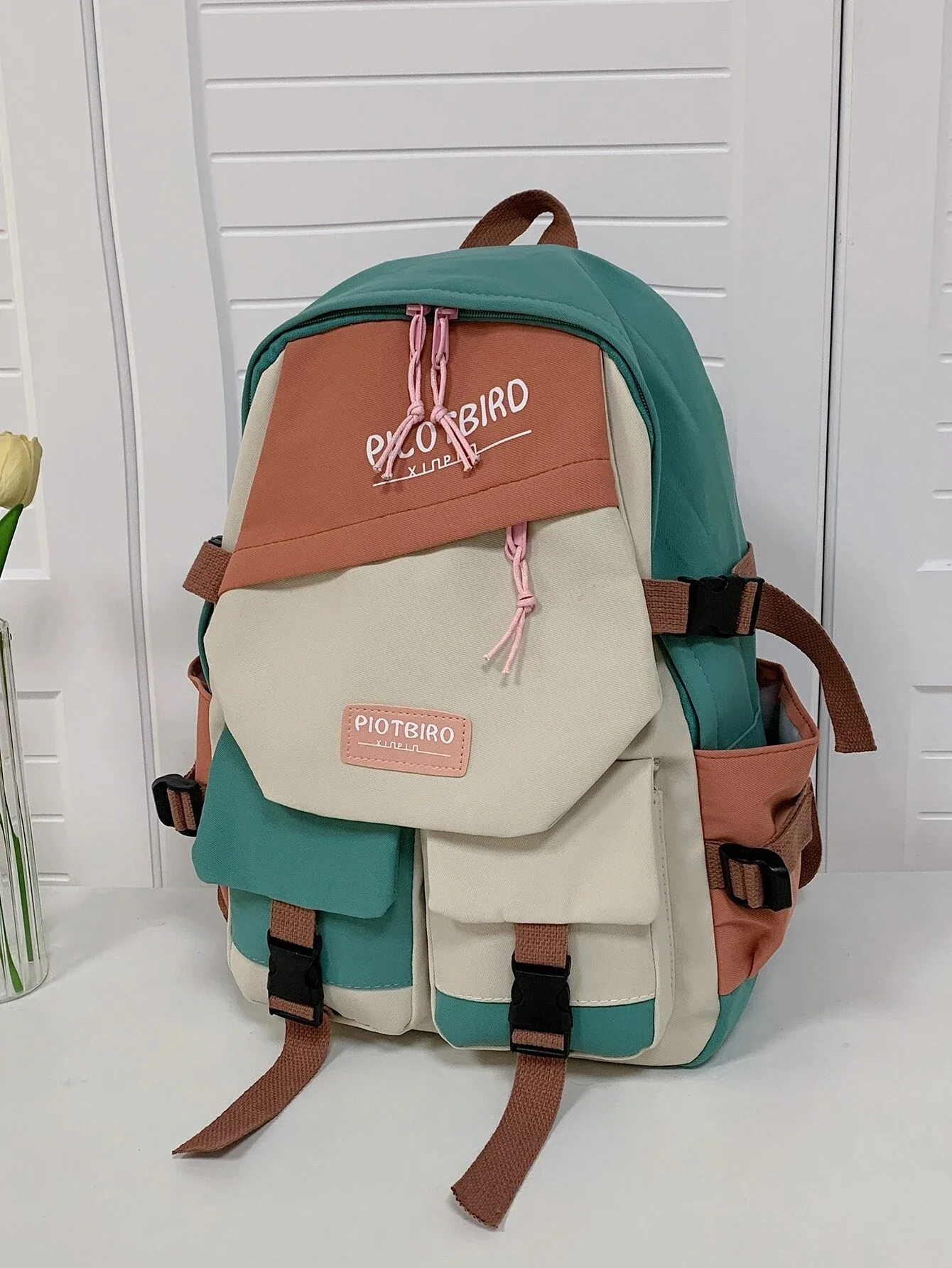 Lightweight Color Block Multi-pocket Casual Schoolbag Large Capacity Fashionable Classic Backpack For Teen Girls Boys Student