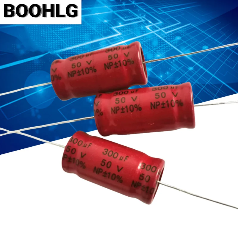 

5PCS 50V 300uF Speaker Mid-Bass Crossover Axial Horizontal Electrolytic Capacitor 300uF 50V 16X33