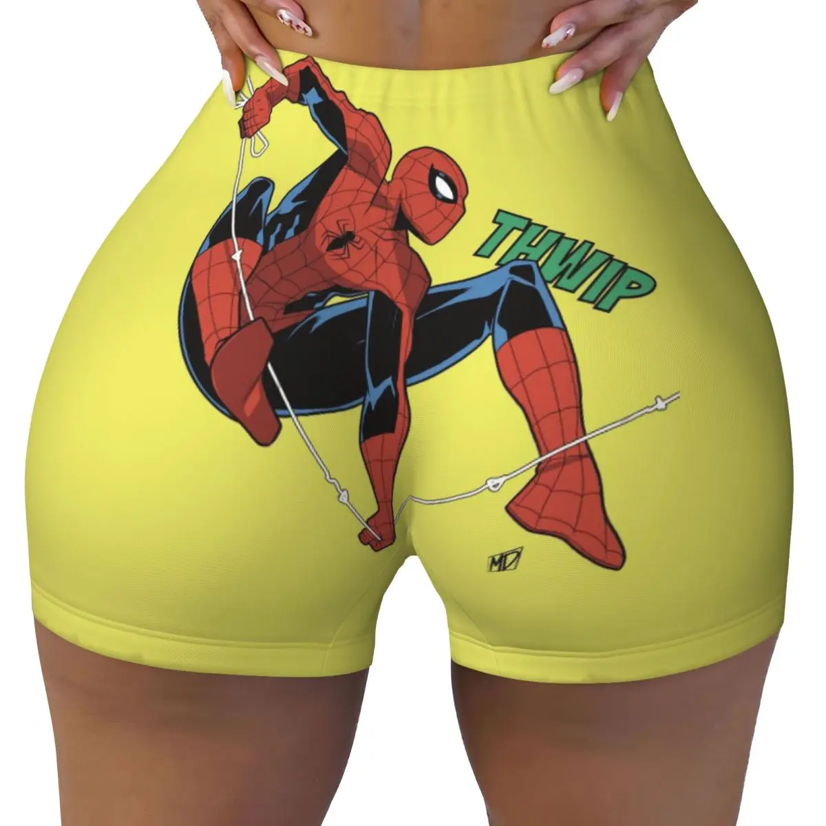 

Custom Spiderman Thwip Volleyball Biker Gym Shorts Women's Athletic Workout Yoga Shorts