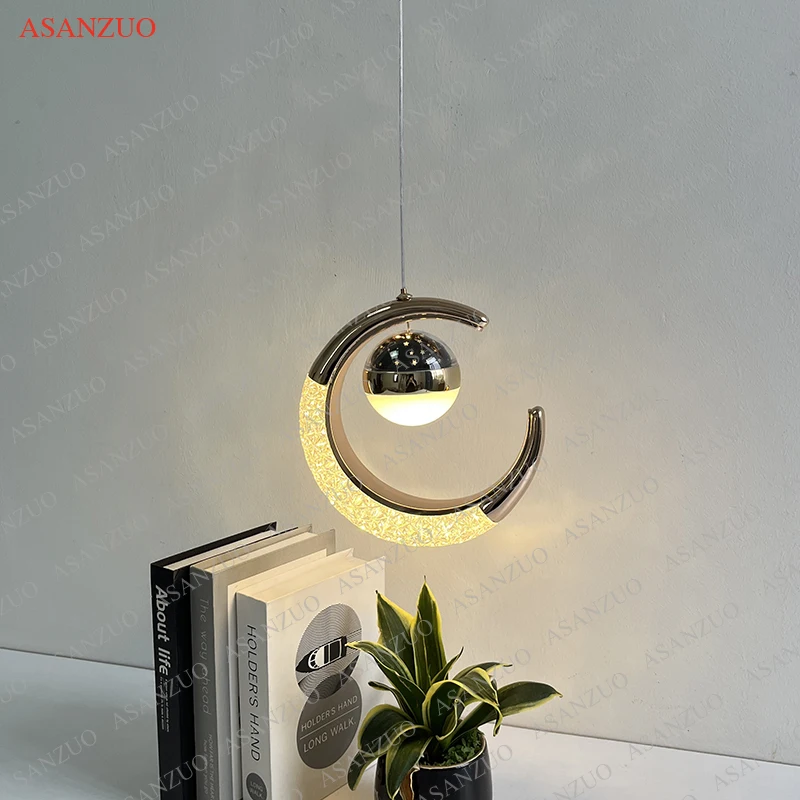 Projector Lamp Bedroom Bedside lamps Moon Star Pendant Lamp Kitchen island Dining living room Background Wall Hanging Lamps