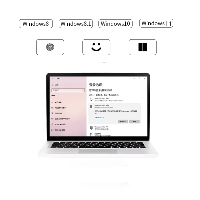 노트북 PC용 USB 지문 인식 리더, 암호 없는 로그인 잠금 해제 모듈, 생체 인식 스캐너 자물쇠, Windows 10, 11Hello