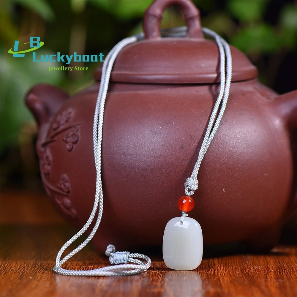 Natural Hotan Jade Peace Token Pendant for Men and Women Small Necklace Pendant White Jade Brand Pendant