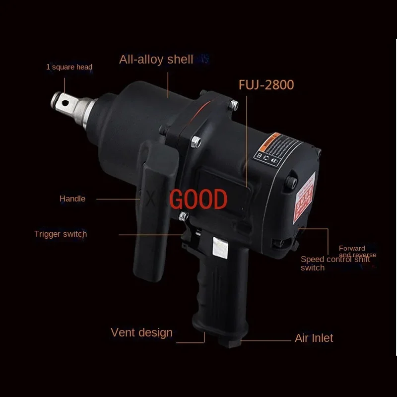 2800N-M هوائي مفتاح الهواء الصناعية الصف كبير عزم دوران قوي هوائي تأثير وجع أدوات إصلاح السيارات 4600 دورة في الدقيقة Fuj2800