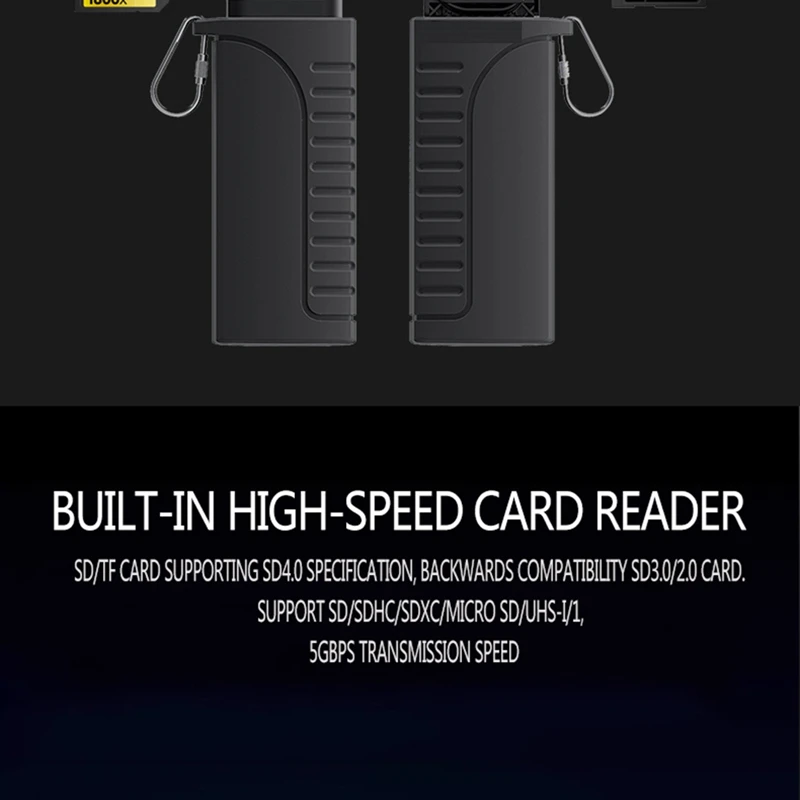 Pembaca kartu SD, DK-10 kecepatan tinggi USB 3.1 tipe-c SD/TF/SIM untuk kamera, ponsel pintar, drone