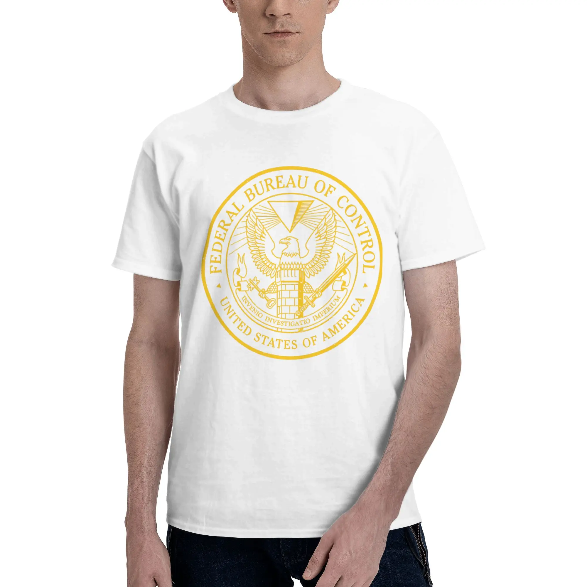Federal Bureau of Control Control Game Logo V-Neck Reversible T-shirt Retro Sports T-shirt