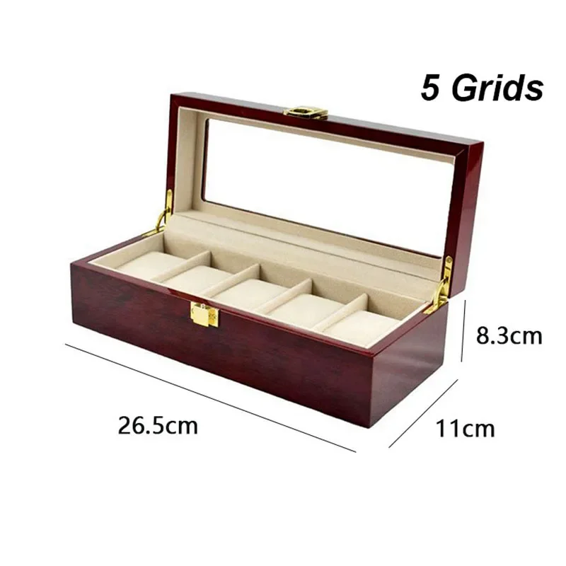 Houten Horlogedoos Milieuvriendelijke Horloge Opbergdoos met 1/2/3/5/6/10/12 Slots Reisorganisator voor Mannen Horloge Geschenkdoos