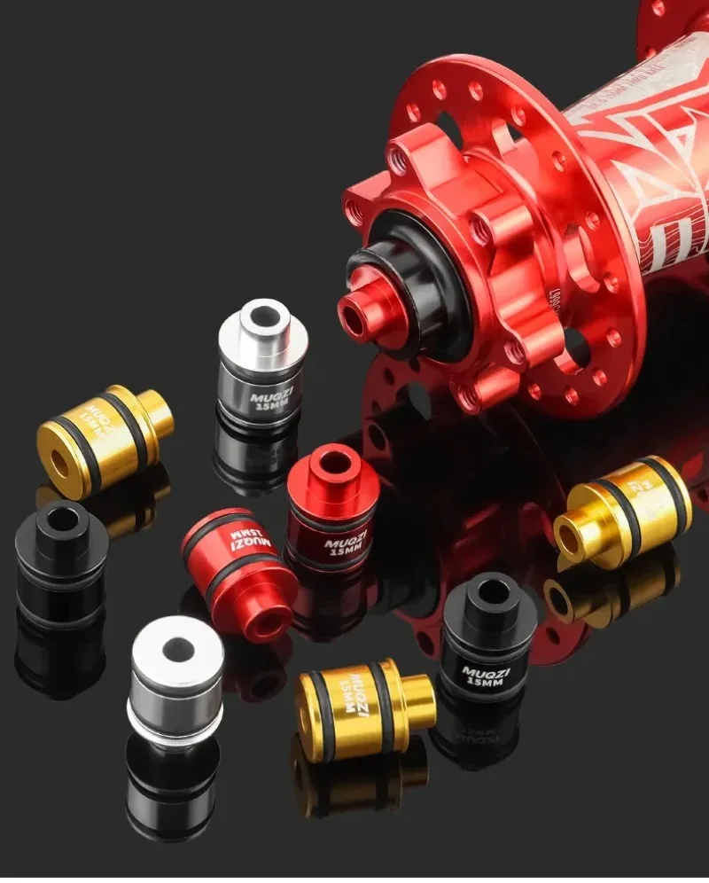 MUQZI 2 Stück Steckachse auf Schnellwechseladapter 15/12 mm auf 9 mm Umwandlung für Fahrradräder Nabe – Detail 1