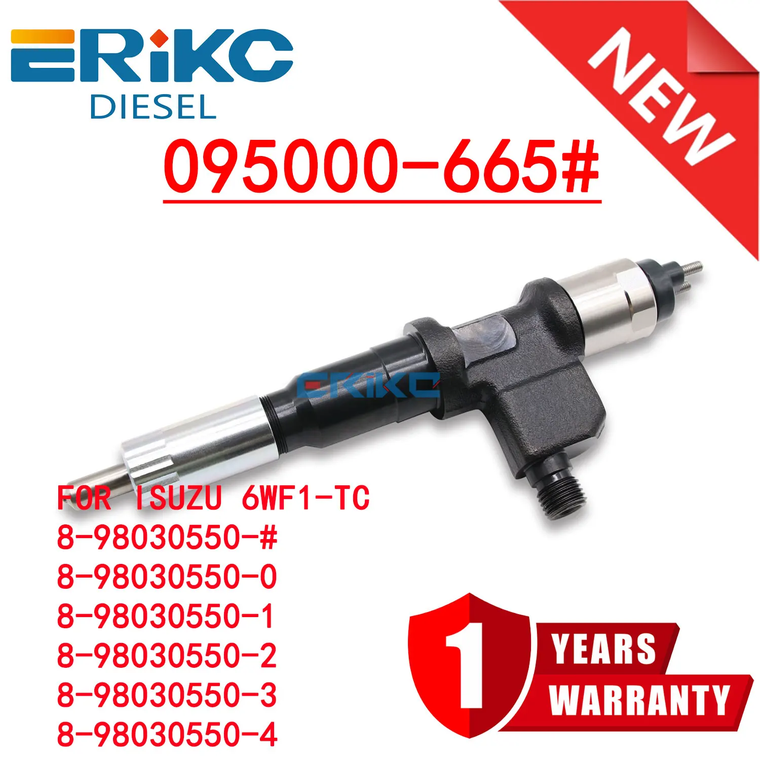 

New Common Rail Fuel Injector 095000-6654 095000-6650 8980305504 8980305500 8-98030550-0 for ISUZU 6WF1-TC 6WG1 8-98030550-4