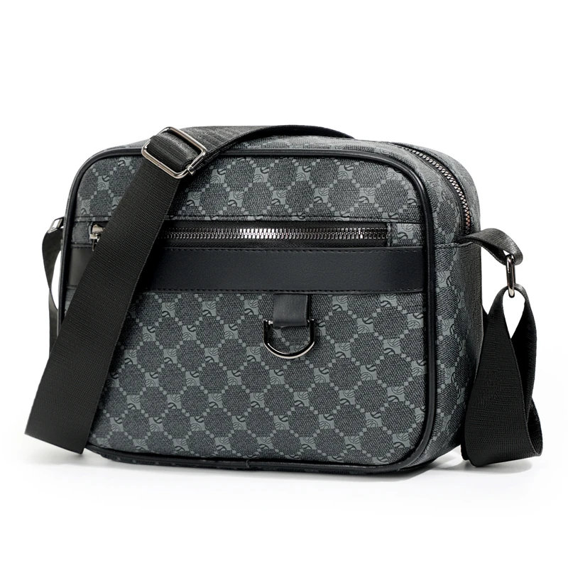 

Роскошная деловая сумка через плечо для мужчин, дизайнерская клетчатая сумка-мессенджер из искусственной кожи, сумка через плечо, повседневная маленькая квадратная сумка на молнии