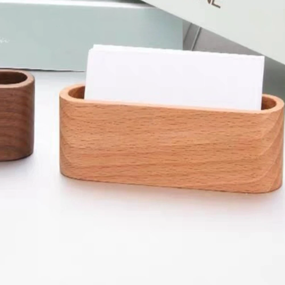 

Business Card Holder Desktop Stand Organizer Slots Rack Holders Protective Base Retro Color