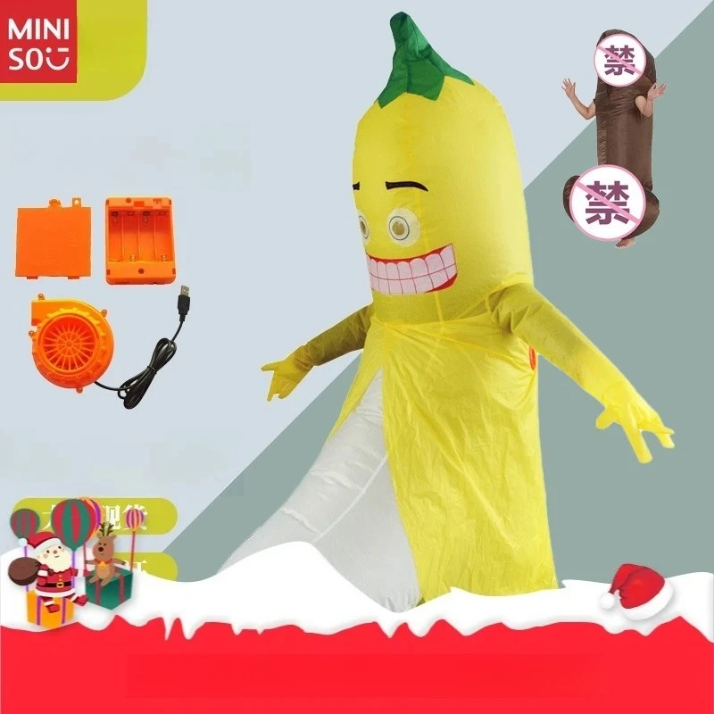 

Miniso Creative Banana Inflatable Clothing Bachelorette Orgy Party Spoof Banana Man Props Inflatable Clothing Figure Clothing
