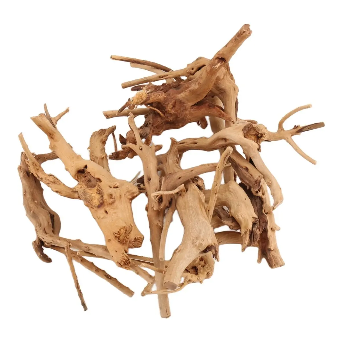 A24I Mini Driftwood for Aquarium Natural Wood Branches Fish Tank Decorations Reptiles Tree Trunk Driftwood Assorted(10 Pack)
