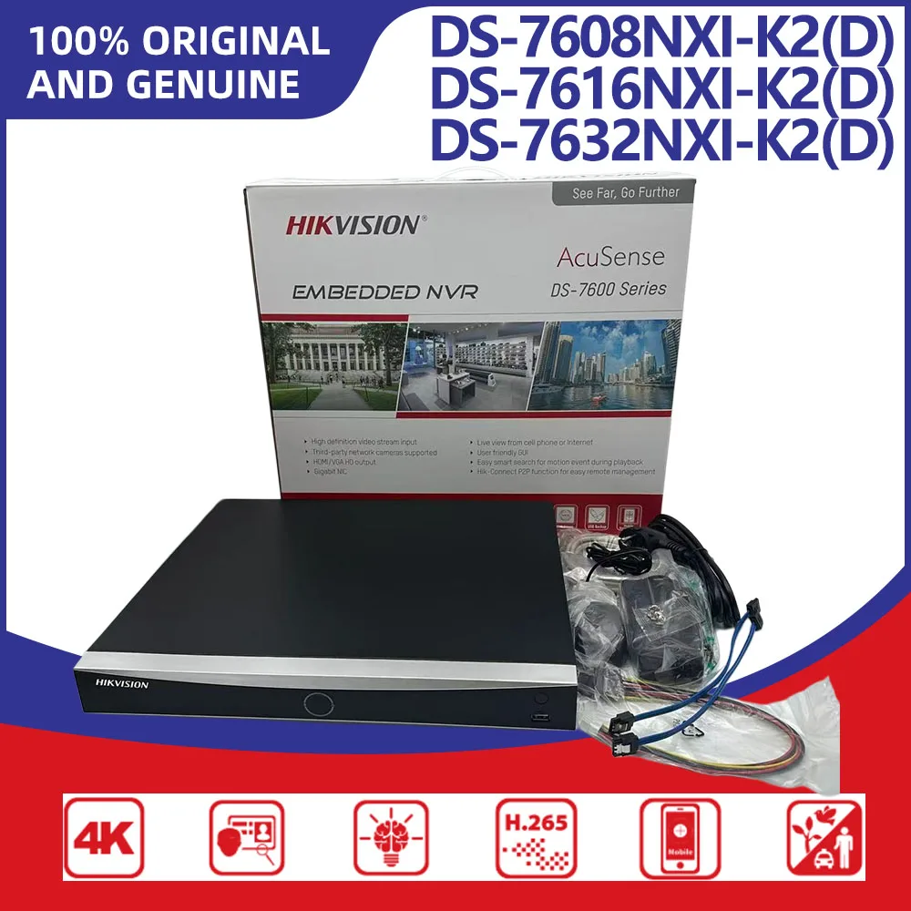 Hikvision DS-7608NXI-K2 (D) DS-7616NXI-K2 (D) DS-7632NXI-K2 (D) 8/16/32CH 4K AcuSense NVR Network Video Recorder CCTV Security