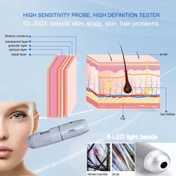 Scalp Hair Follicle Detection Analyzer Skin Diagnosis Hair Analyzer Scalp/Face Skin Care Monitor Face Magnifying Skin