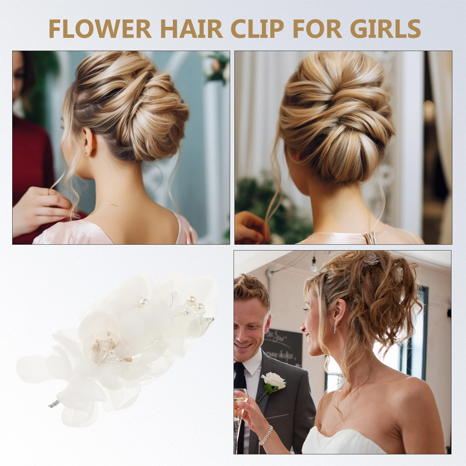 

Handmade Tulle Flower Hairpin Lightweight Elegant Wedding Accessories For Brides Bridesmaids Romantic Floral Hair Clips Updo