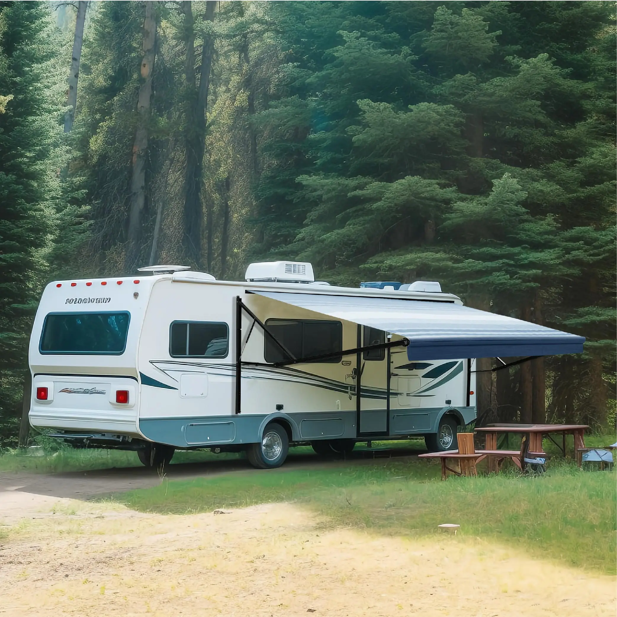 

Выдвижной свернутый навес для автофургона, кемпера, каравана, аксессуары, рельсовый солнечный свет с боками