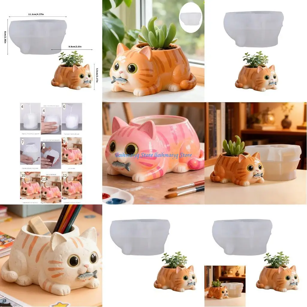 573B นวัตกรรมแม่พิมพ์ใส่ดอกไม้แมวซิลิโคนเนื้อยืดหยุ่นสำหรับใช้ในงานหัตถกรรม