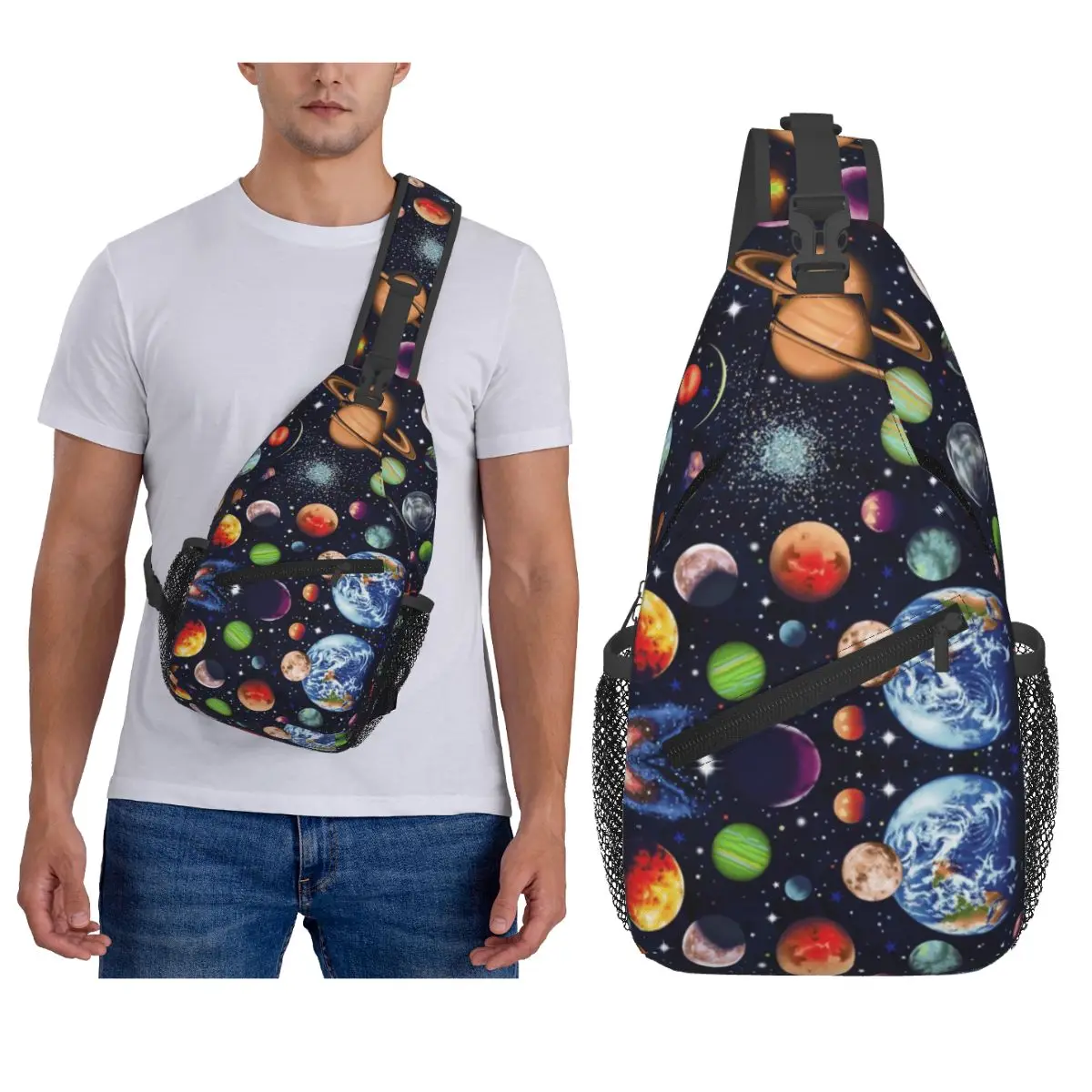 

Нагрудная сумка с солнечной системой, космические планеты, Вселенная, мужской рюкзак через плечо, нагрудная сумка, дорожный походный рюкзак, сумка на плечо