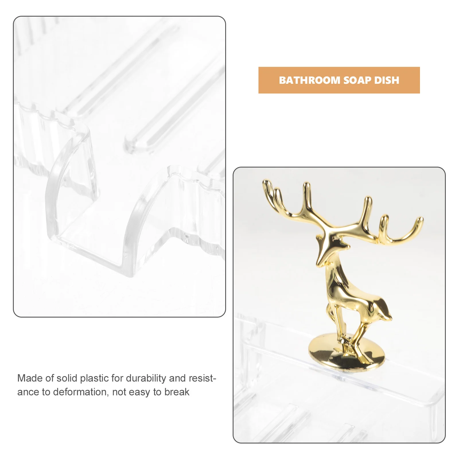 

Bathroom Soap Dish Transparent Plastic Large Capacity Drainage Holes Stylish Decor Bathroom Soap Dish Bar Shampoo Holder