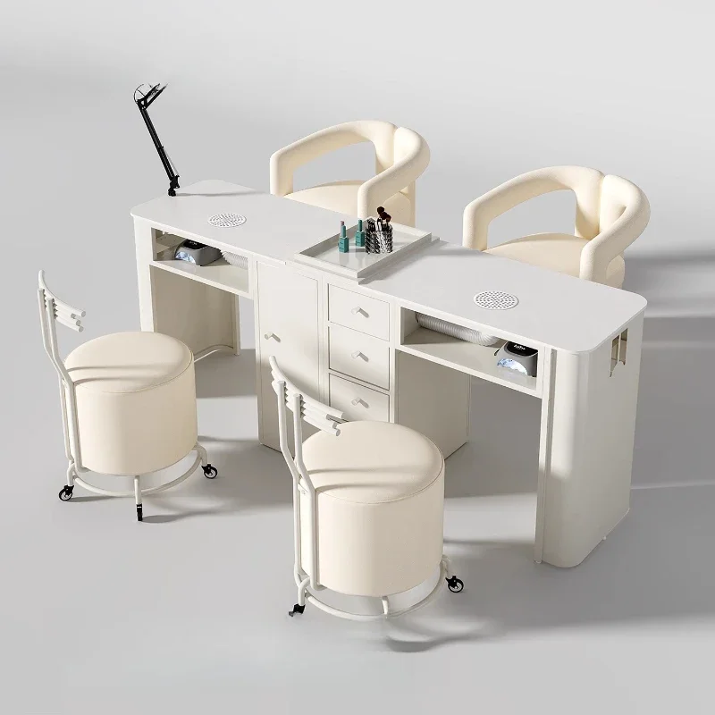

Makeup Reception Nail Desk Cleaning Aesthetic Designer Luxury Nail Desk Nordic Modern Design Hand Wood Nagel Tisch Furniture