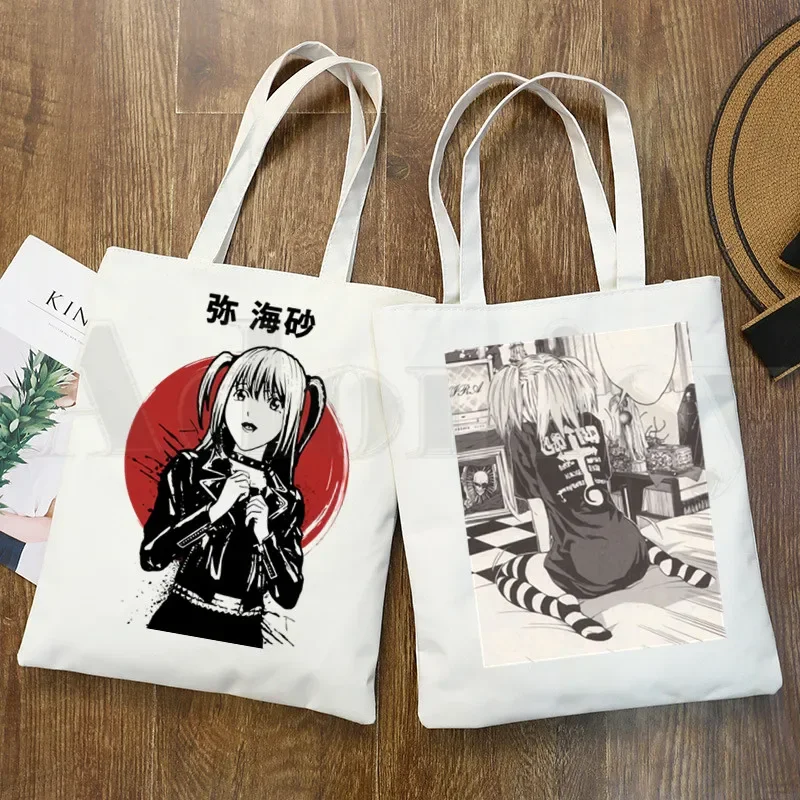 Retro Death Note Misa Amane Japan Anime Manga Handbags Shoulder Bags Casual Shopping Girls Handbag Women Elegant Canvas Bag