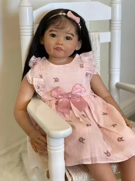 DLS 72 センチメートルすでに完成したリボーンベビードールレオニー手根毛手作りアート人形のおもちゃ子供のためのクリスマスギフト